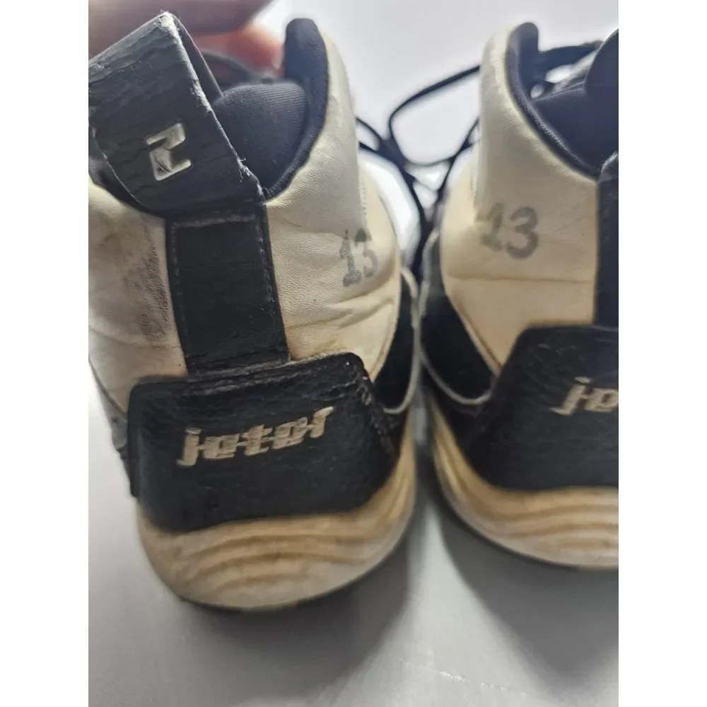 Vintage Air Jordan Jeter Molded Cleats Shoes Black & White 2005 Size 12‎